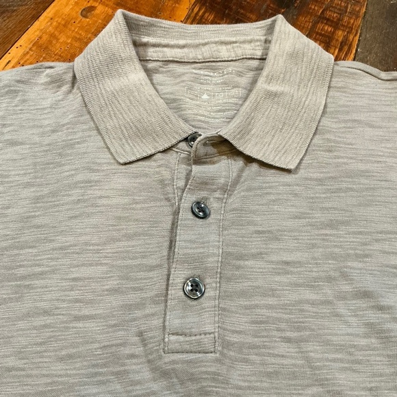 Vince 100 Percent Cotton Slub Polo Shirt Gray Size L - Picture 4 of 6